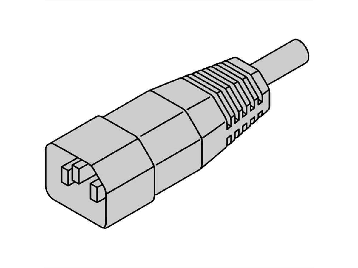 Câble secteur SCHROFF, IEC C14 vers C13, 0,5 m, noir