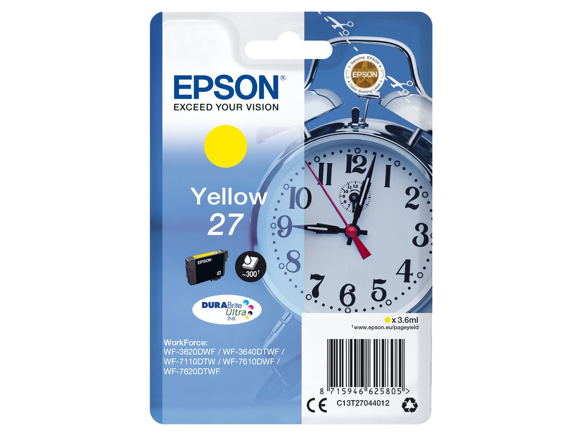 Epson Singlepack Yellow 27 DURABrite Ultra Ink