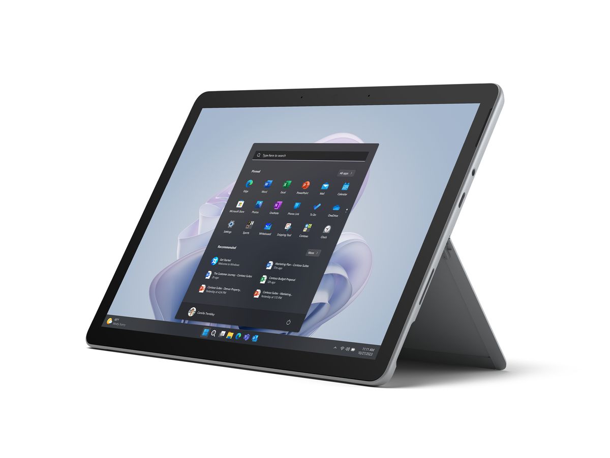 Microsoft Surface Go 4 128 Go 26,7 cm (10.5") Intel® N 8 Go Wi-Fi 6 (802.11ax) Windows 11 Pro Platine