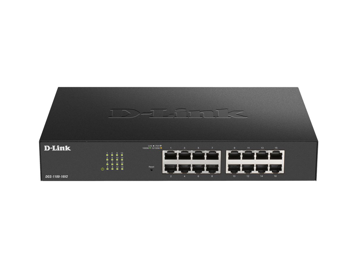 D-Link DGS-1100-24PV2 Géré L2 Gigabit Ethernet (10/100/1000) Connexion Ethernet, supportant l'alimentation via ce port (PoE) Noir
