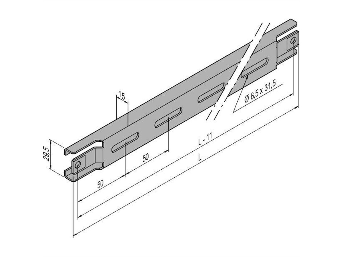 SCHROFF Varistar C-Rail pour profondeur de baie 1000 mm
