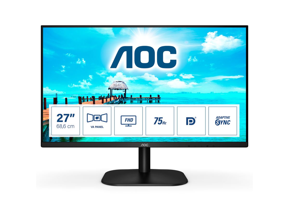 AOC B2 27B2QAM LED display 68,6 cm (27") 1920 x 1080 pixels Full HD Noir