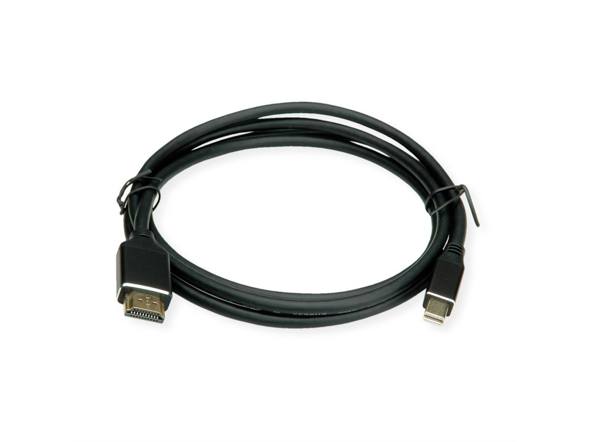 BACHMANN Mini DisplayPort vers HDMI 1,5m S.1 Mini DP S.2 HDMI, Mesure p.Ph.3mH05VV-F 5G2,5 CEE3x16A Lan