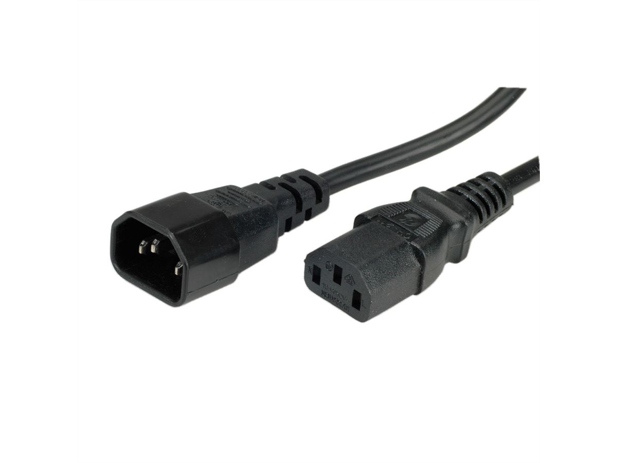 VALUE Câble d'alimentation, IEC 320 C14 - C13, noir, 1 m