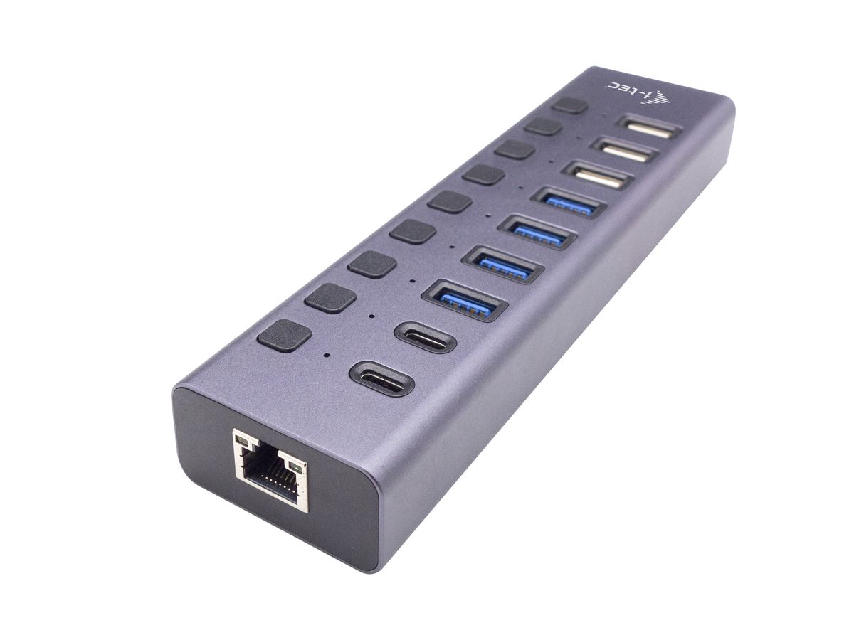 i-tec USB-A/USB-C Charging HUB 9port with LAN + Power Adapter 60 W