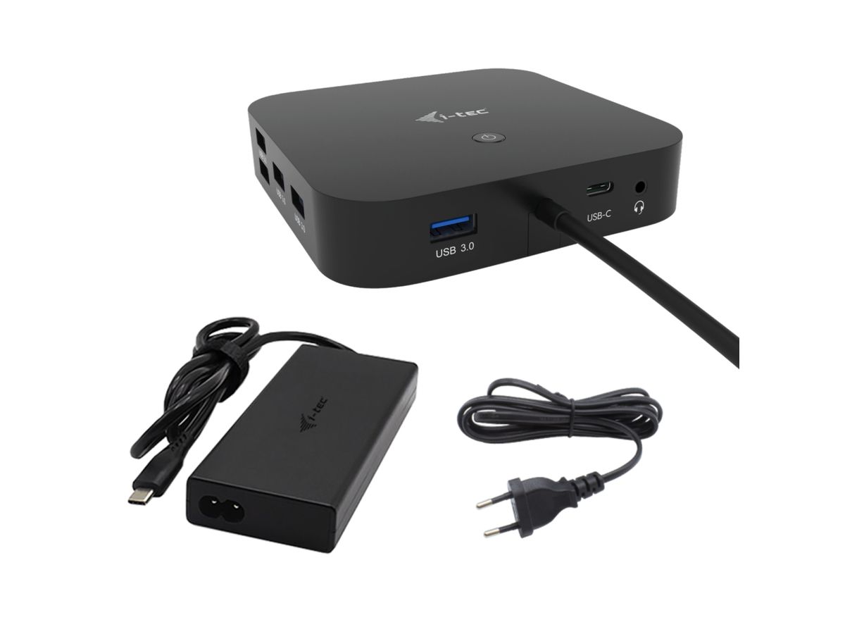 i-tec USB-C HDMI Dual DP Docking Station with Power Delivery 100 W + Universal Charger 100 W