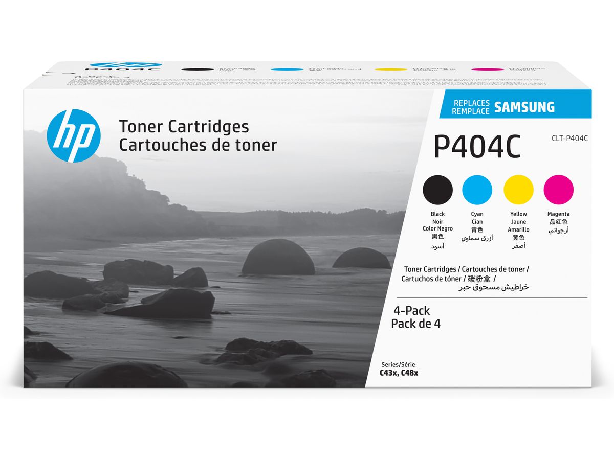 Samsung CLT-P404C Pack de 4 cartouches authentiques de toner cyan/magenta/jaune/noir