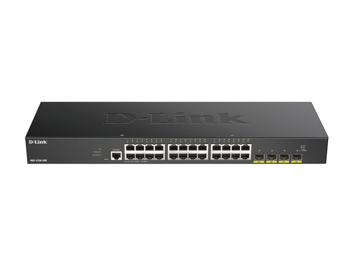 D-Link DGS-1250-28X commutateur réseau Géré L3 Gigabit Ethernet (10/100/1000) Noir