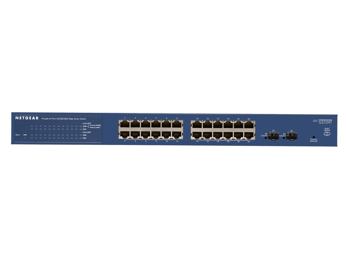 Netgear ProSAFE GS724Tv4 Commutateur de réseau géré L3 Gigabit Ethernet (10/100/1000) Bleu