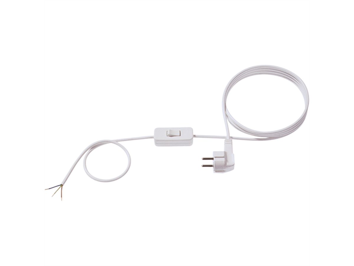 BACHMANN Câble avec interrupteur 2m, H03VV-F 3G0,75 blanc non emballé