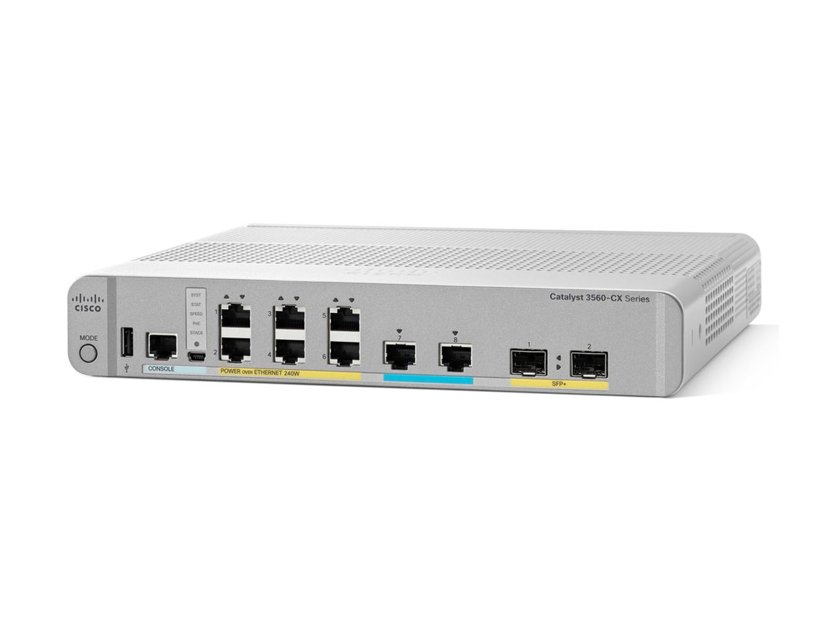 Cisco 3560-CX Géré L2 Gigabit Ethernet (10/100/1000) Connexion Ethernet, supportant l'alimentation via ce port (PoE) Gris