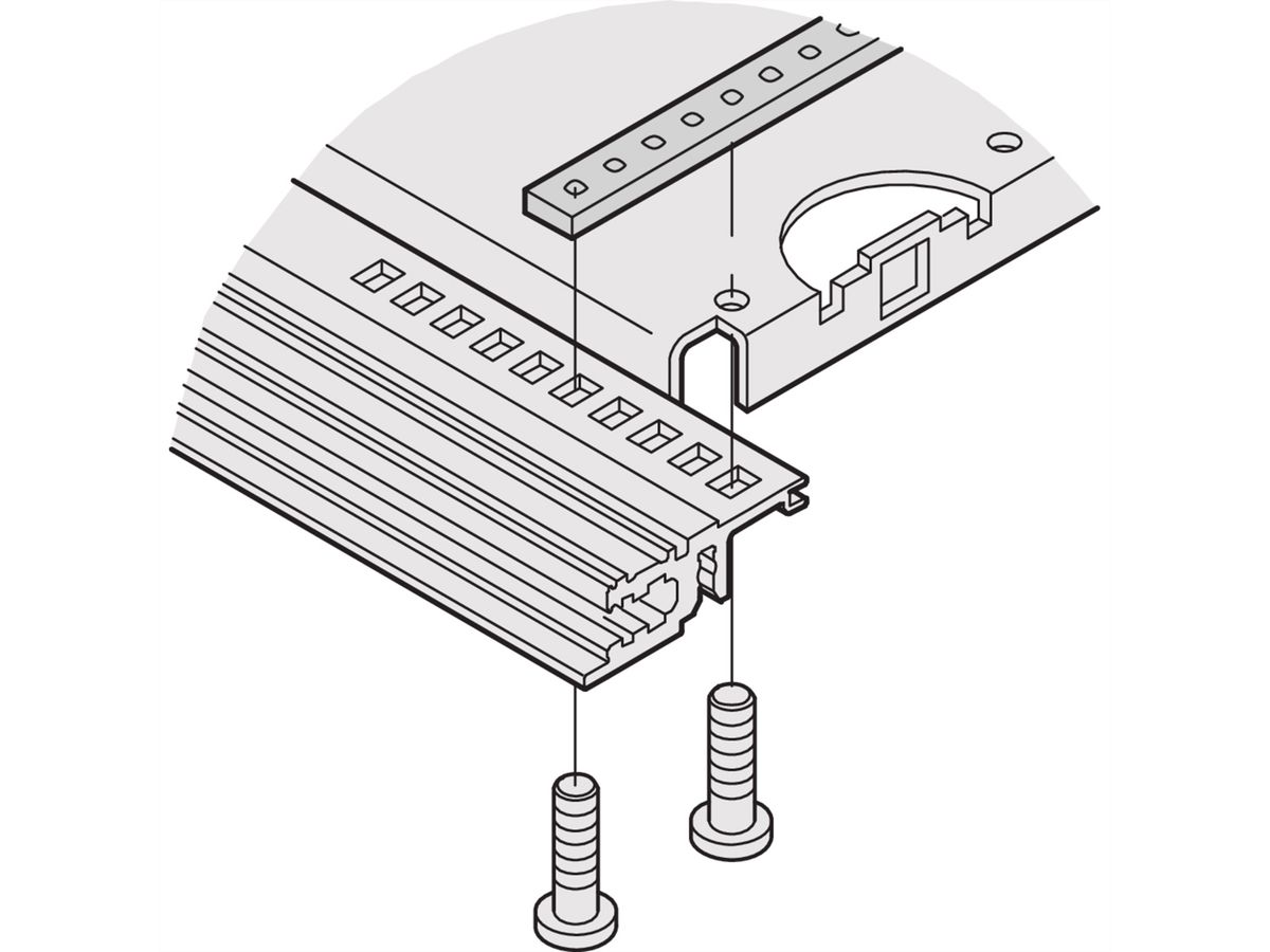 Bande de fixation SCHROFF pour plaque de montage de largeur partielle, 280 mm