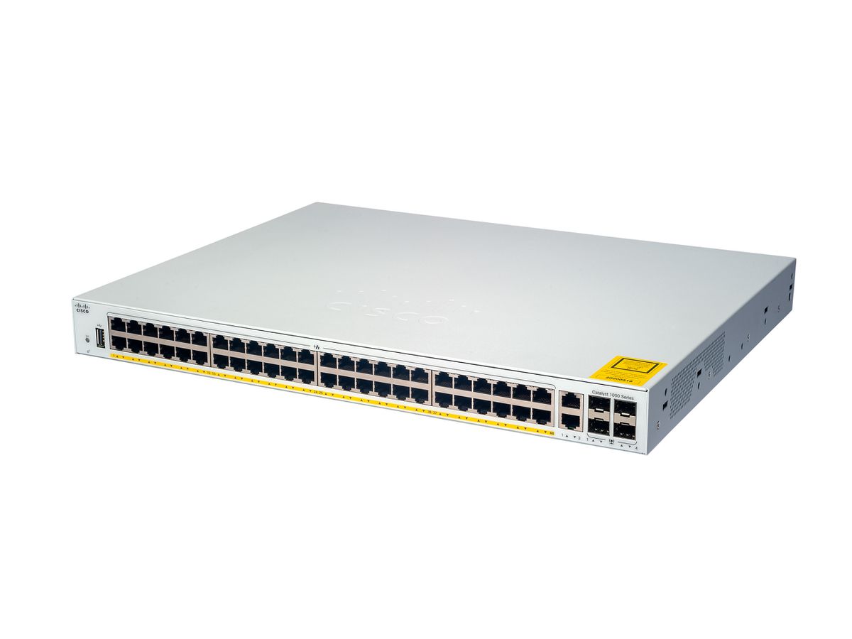 Cisco Catalyst C1000-48P-4G-L commutateur réseau Géré L2 Gigabit Ethernet (10/100/1000) Connexion Ethernet, supportant l'alimentation via ce port (PoE) Gris