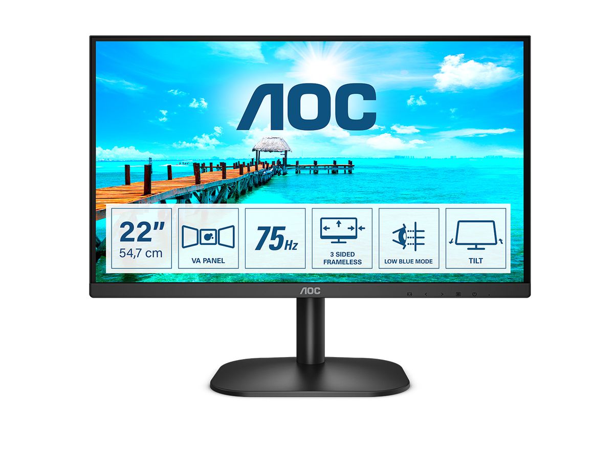 AOC B2 22B2H/EU LED display 54,6 cm (21.5") 1920 x 1080 pixels Full HD Noir